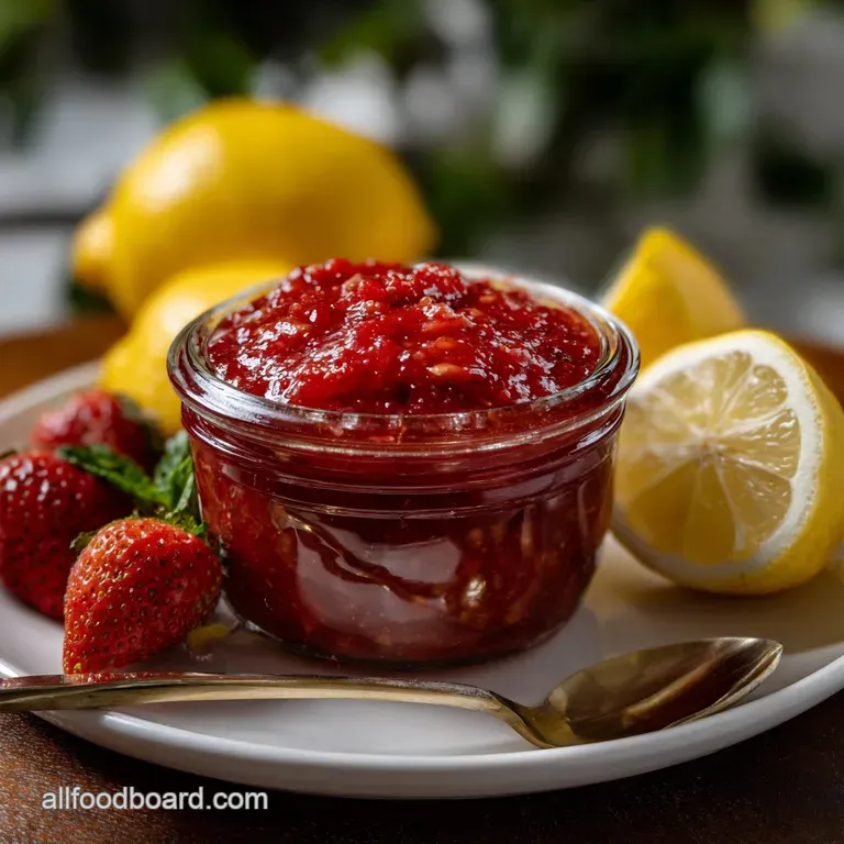 30 Minute Strawberry Freezer Jam with Lemon