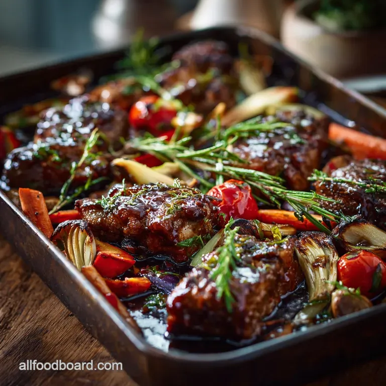 5Ingredient Healthy Dinner Recipes: Sticky Balsamic Pork Spud Traybake