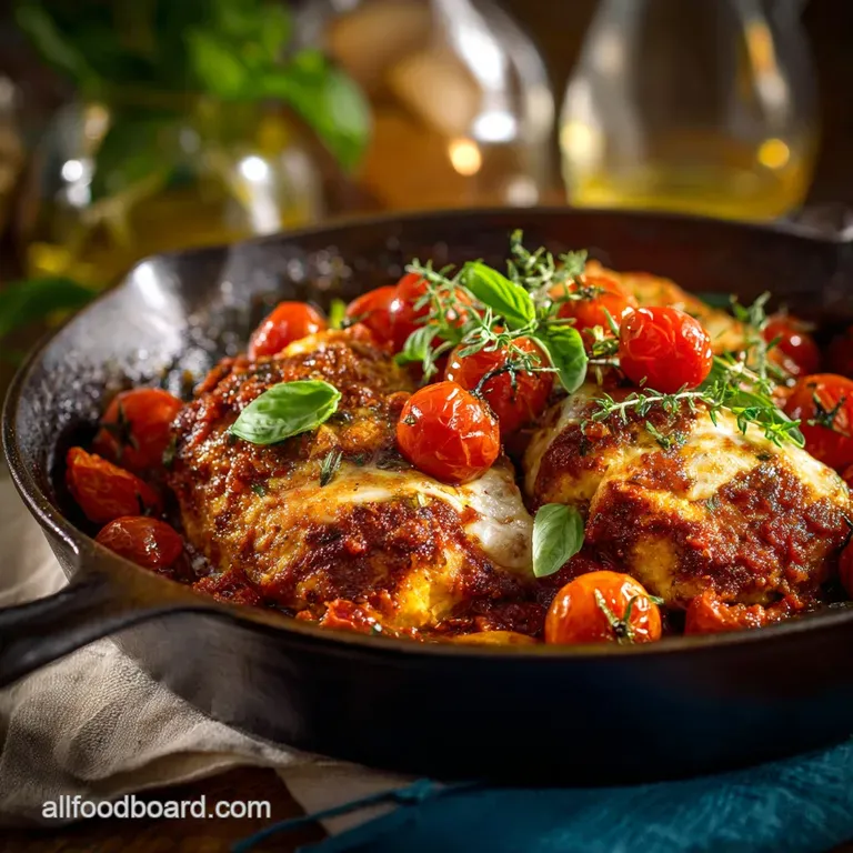 The Tuscan Treasure Trove 5Ingredient Pesto Chicken Mozzarella Bake presentation