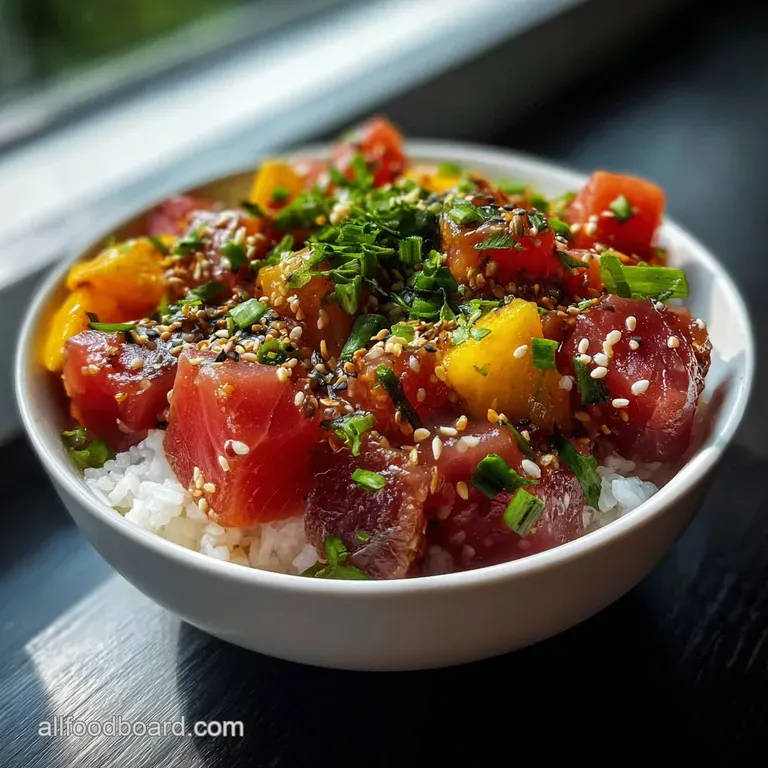 Poke Bowls: Quick Ahi Tuna Hawaiian Classic presentation