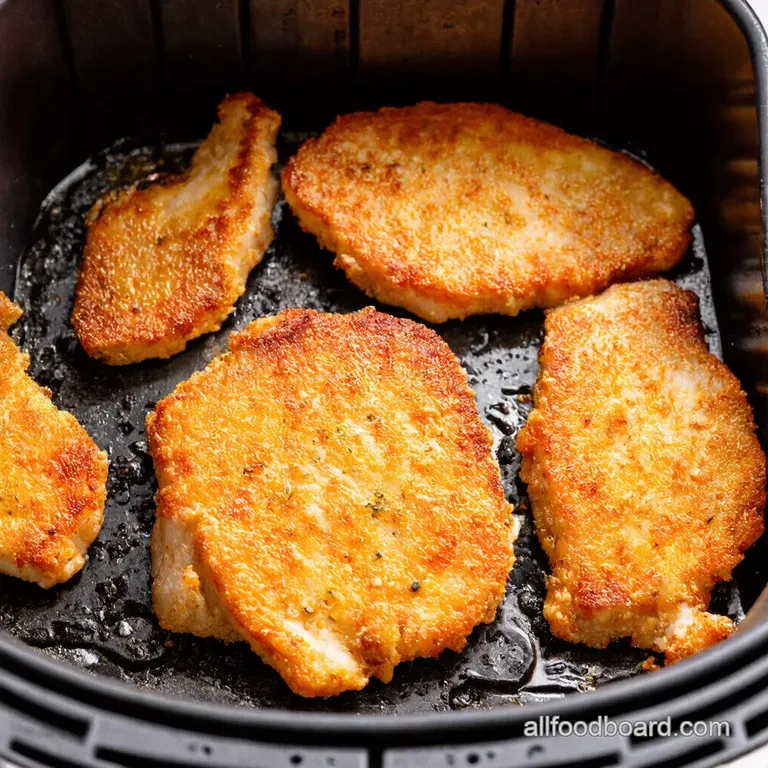 Air Fryer Garlic Parmesan Crusted Pork Chops