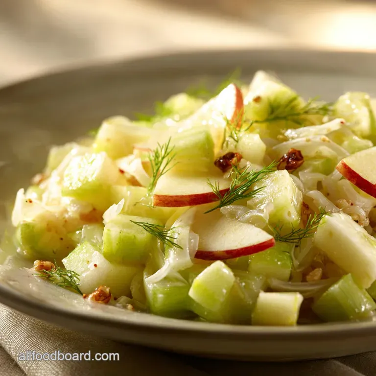 Fresh Apple Salad with Celery and Fennel: the Great Crunch presentation