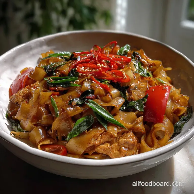 Mastering Authentic Pad Kee Mao Recipe Drunken Noodles Stree presentation