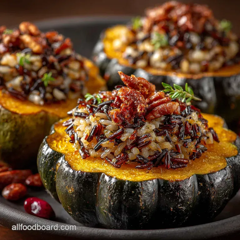 Autumn Harvest Wild Rice Stuffed Acorn Squash