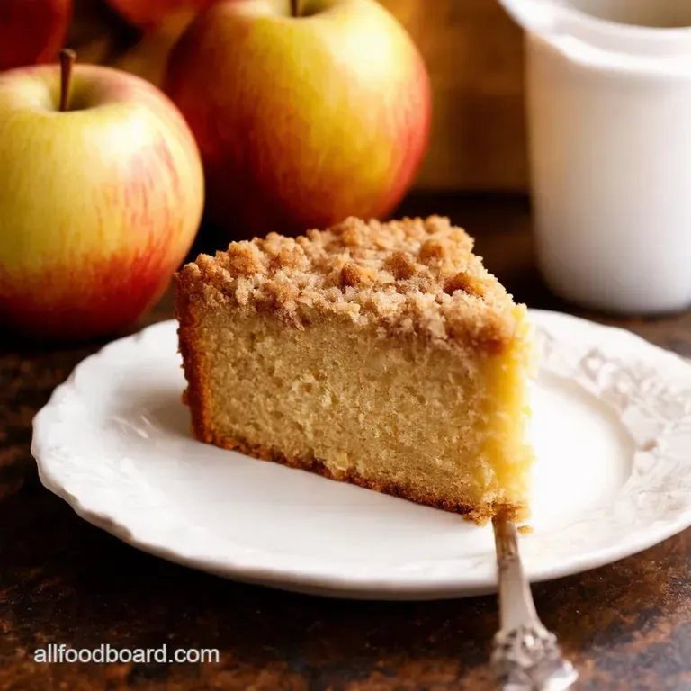 Autumn Spice Apple Cinnamon Cake with Crumb Topping presentation