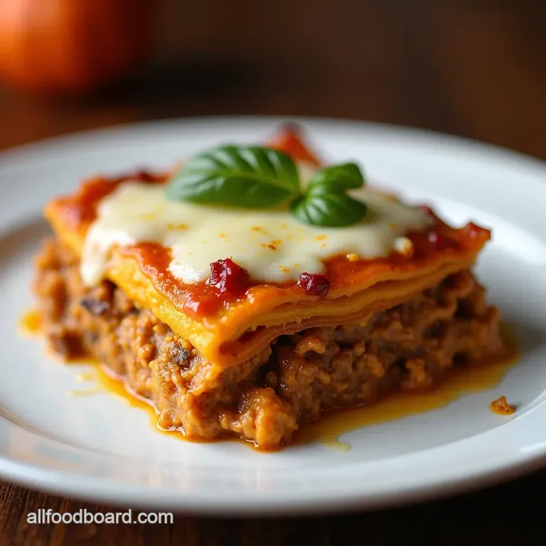 Autumns Embrace Beef and Pumpkin Lasagna