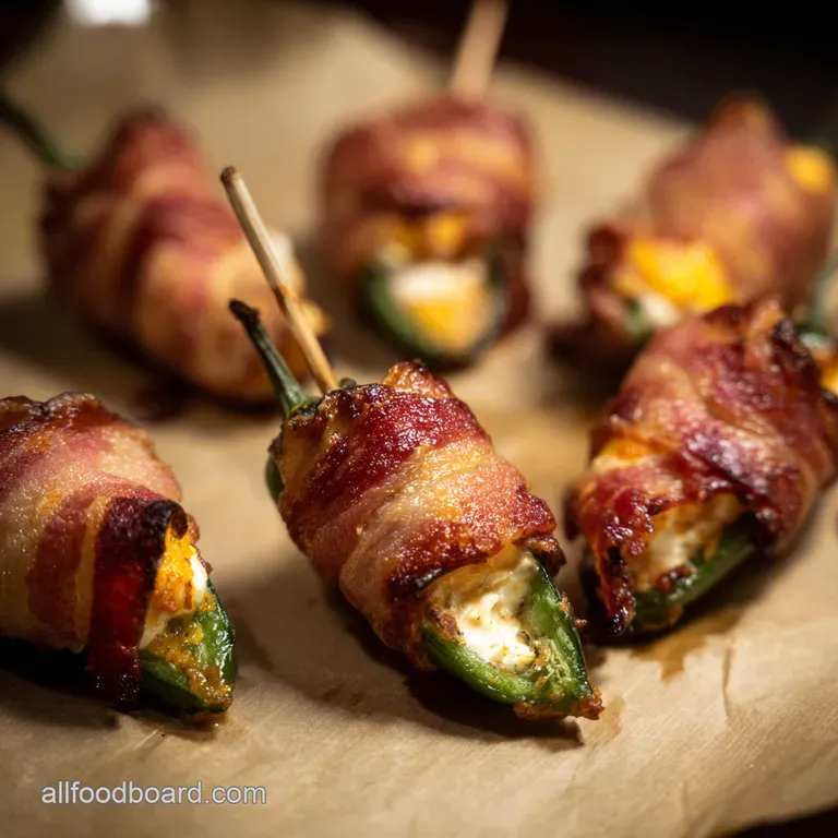 Bacon-Wrapped Cheddar Bomb Jalapeño Poppers presentation