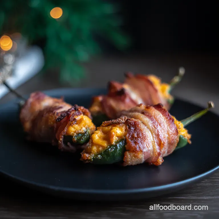 Bacon-Wrapped Cheddar Bomb Jalapeño Poppers