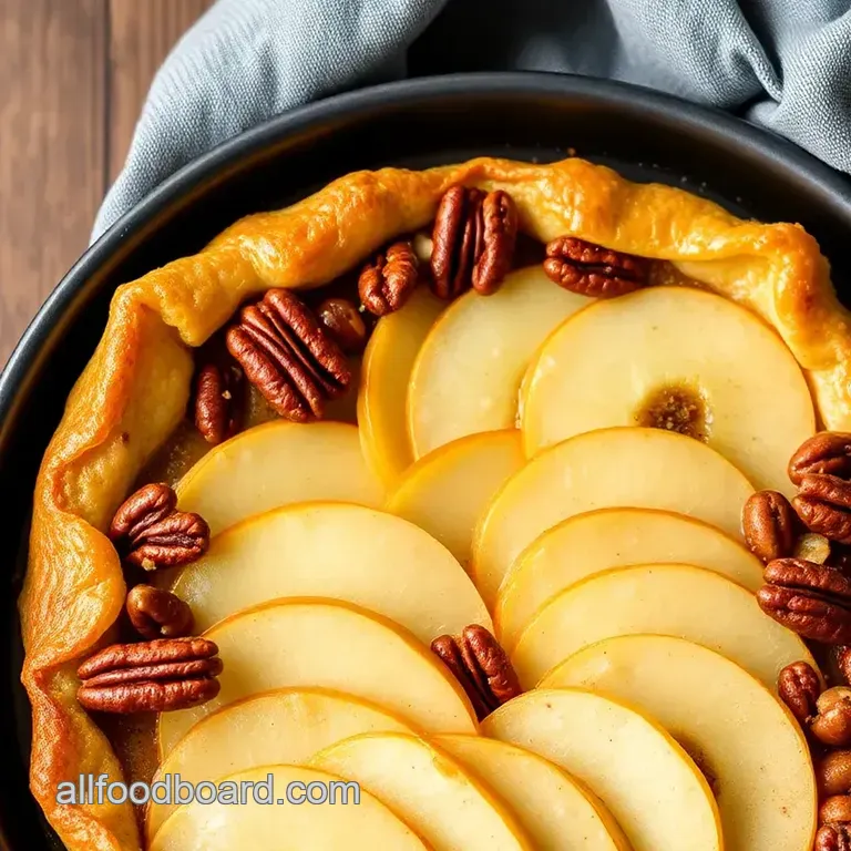 Apple and Pecan Danish Pastry Tart presentation