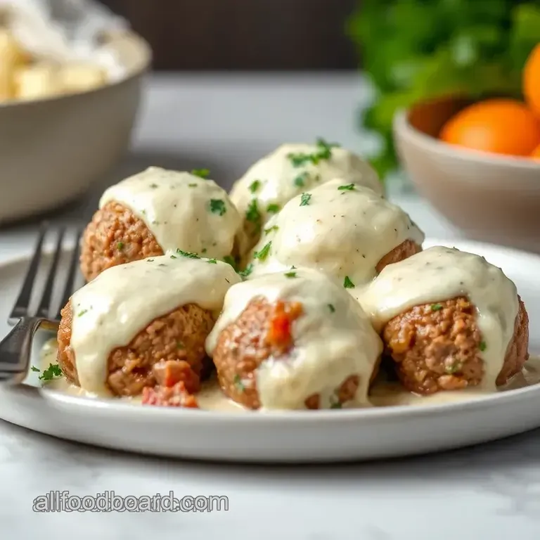 Alfredo Meatballs presentation