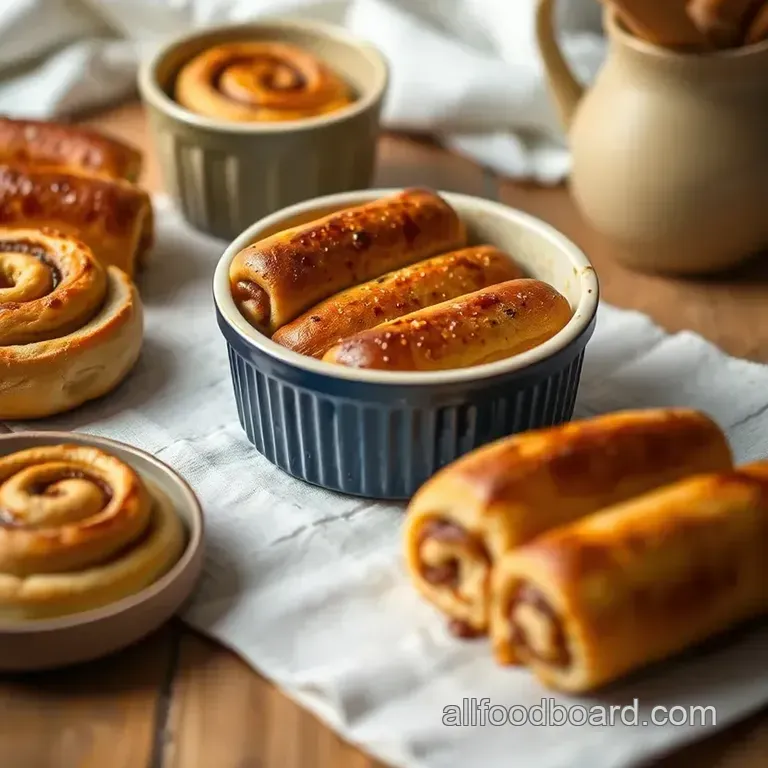 Cinnamon Swirls with Savory Sausage: A Breakfast Delight presentation