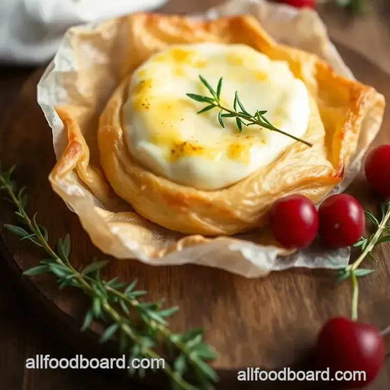 Decadent Baked Brie in Puff Pastry: Sweet & Savory Delight presentation