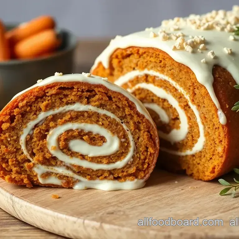 Deliciously Spiced Carrot Cake Roll with Creamy Cream Cheese Frosting