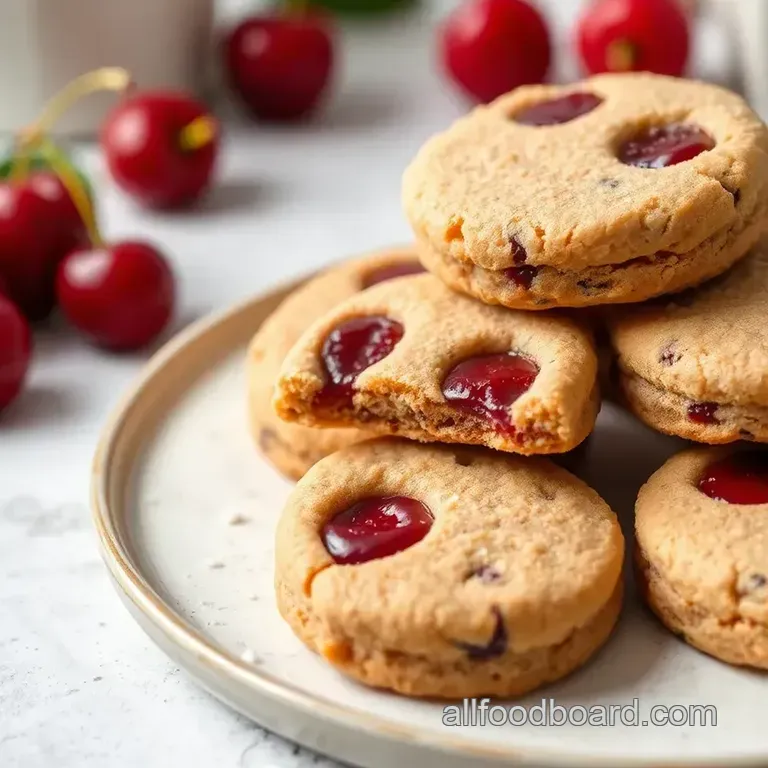 Cherry Chocolate Shortbread Cookies presentation