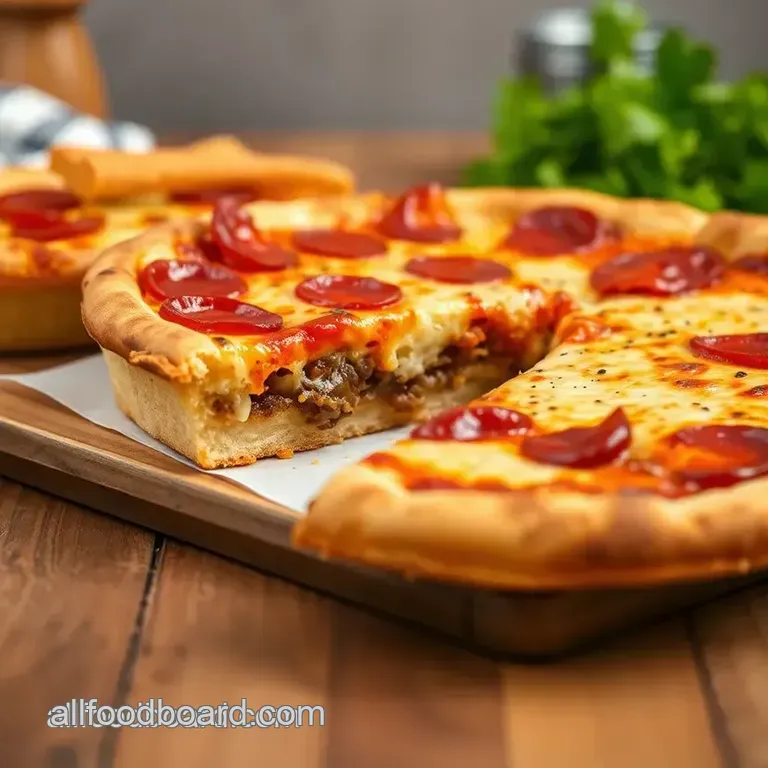 Classic Chicago Deep Dish Pizza with Homemade Sauce presentation