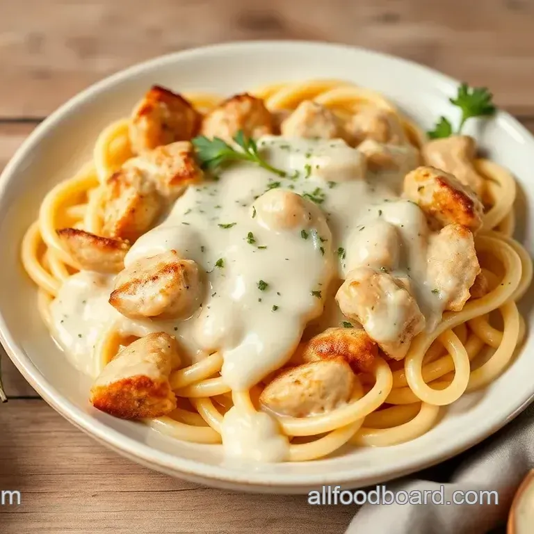 Creamy Garlic Chicken Pasta Bake
