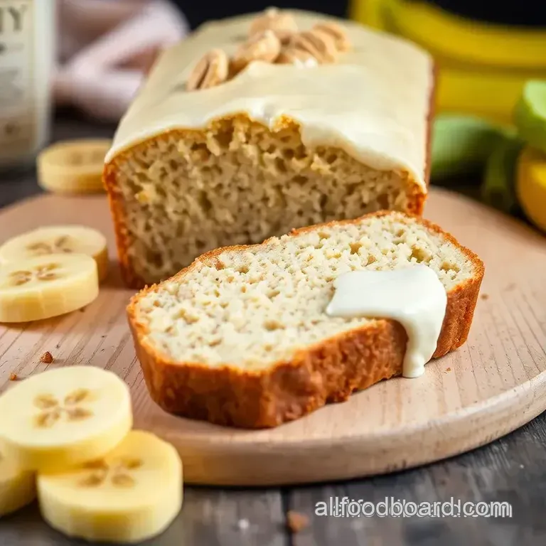 Heavenly Creamy Banana Bread with Cream Cheese Swirl presentation