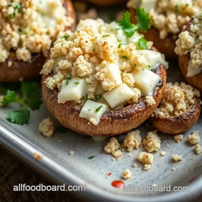 Just a Little Bite Stuffed Mushrooms presentation