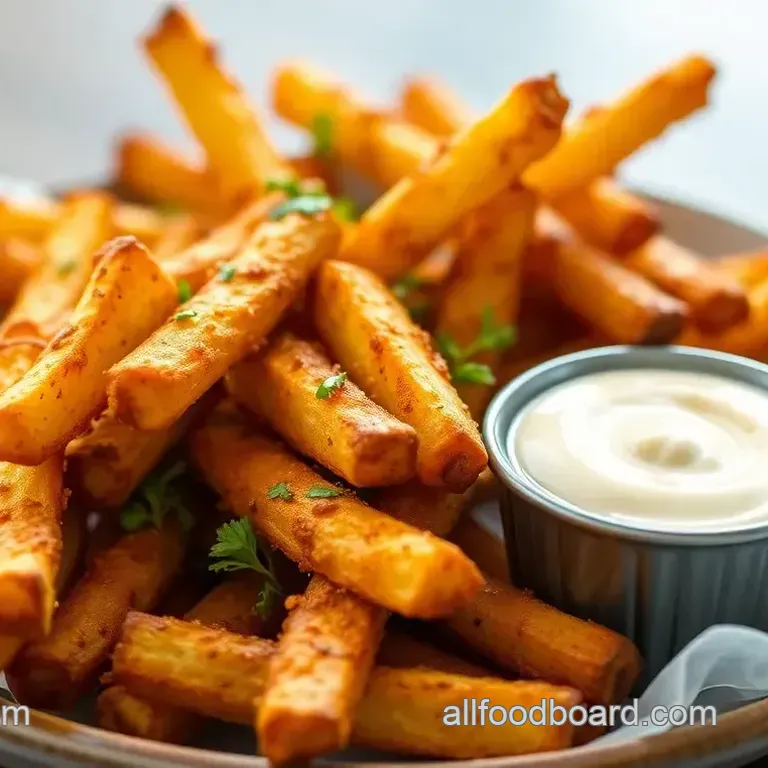 Crispy Hot Fries with Spicy Garlic Aioli
