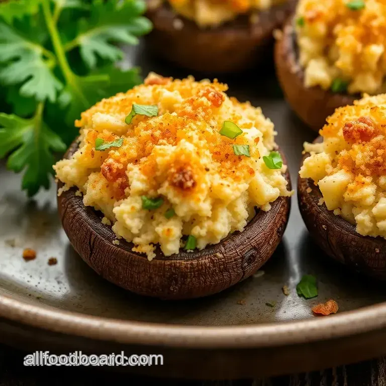 Bake Flavorful Stuffed Mushrooms presentation