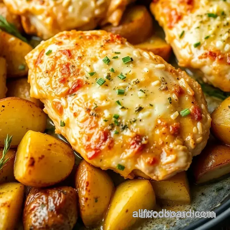 Garlic Parmesan Chicken and Potatoes presentation