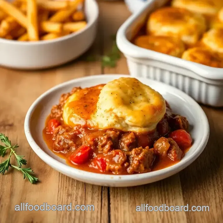 Cheesy Biscuit Ground Beef Casserole Delight presentation