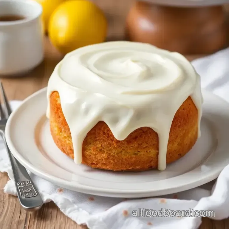 Lemon Bliss Cake with Luscious Creamy Frosting presentation