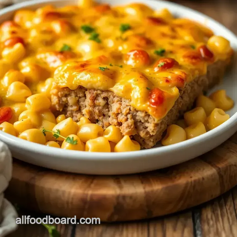 Mac and Cheese Meatloaf Casserole presentation