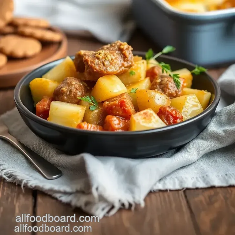 Hearty Baked Meat and Potatoes Casserole: A Cozy Classic presentation