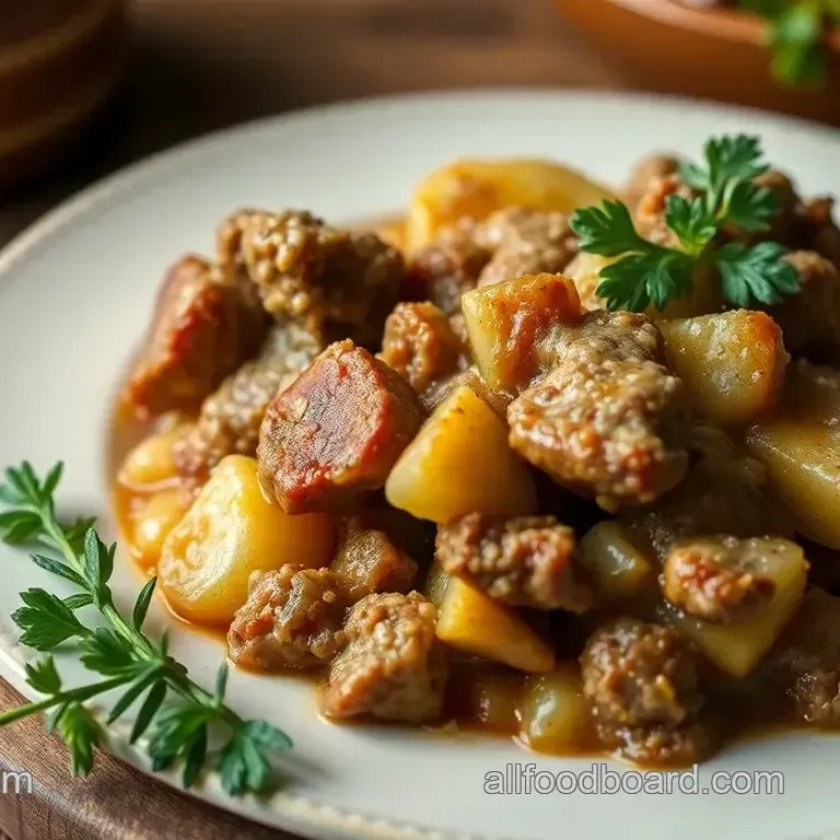 Hearty Baked Meat and Potatoes - Comforting Casserole: A Family Favorite