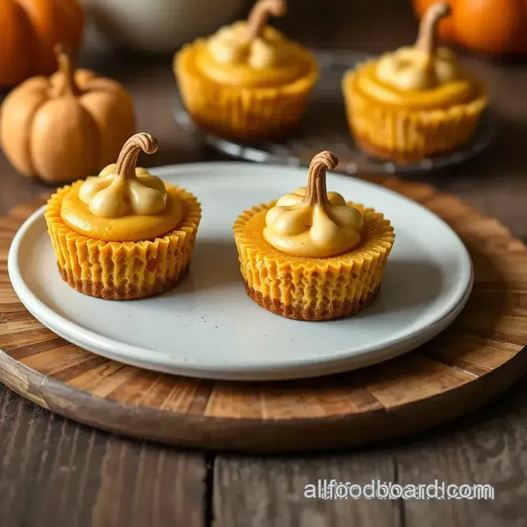 Mini Pumpkin Cheesecake Bites Treats presentation