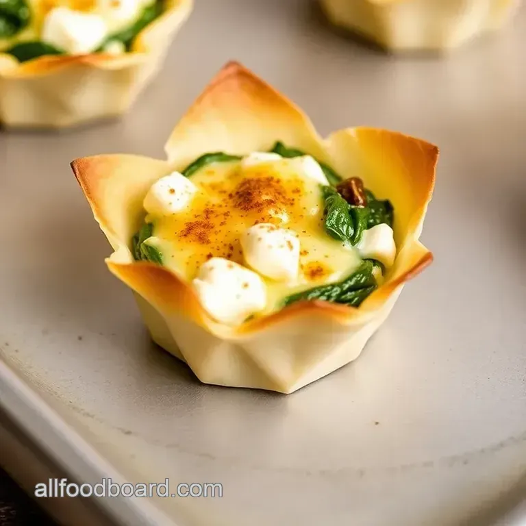 Just a Little Bite – Mini Spinach and Feta Phyllo Cups presentation