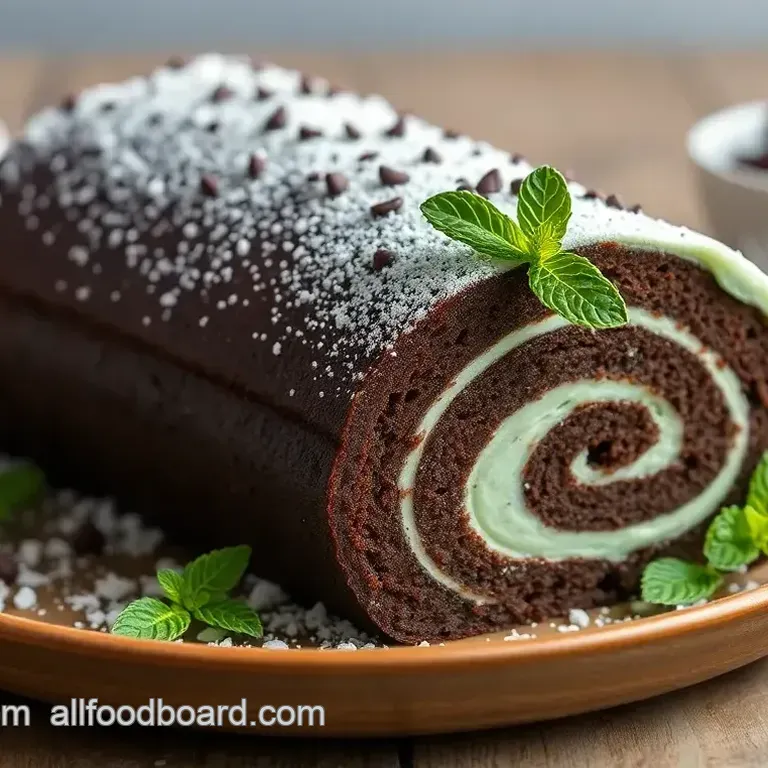Mint Chocolate Roll Cake Delight