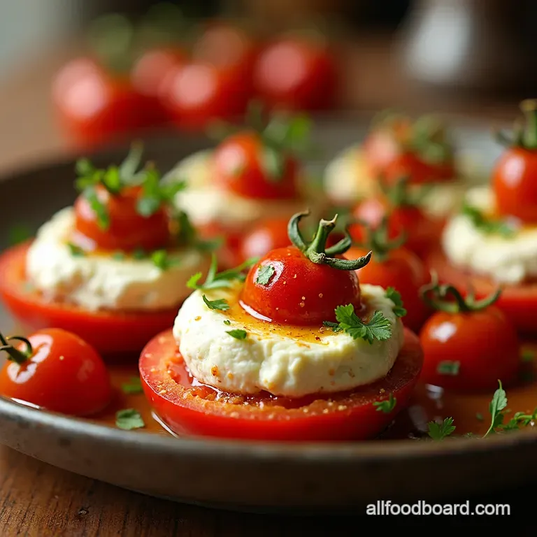 Baked Feta Fiesta Cherry Tomatoes Hot Honey Heat presentation