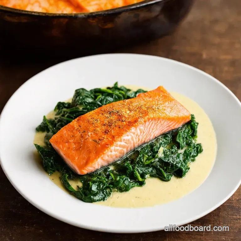 Baked Salmon with Creamy Spinach My Familys Fave Baked Salmon with Creamy Spinach Parmesan Sauce