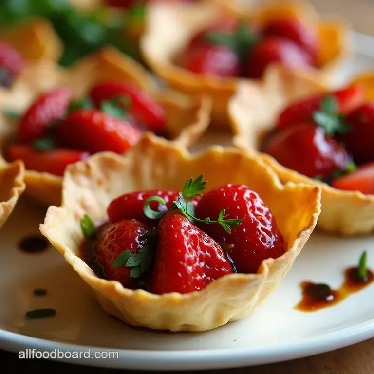 Balsamic Strawberry Goat Cheese Phyllo Bites presentation