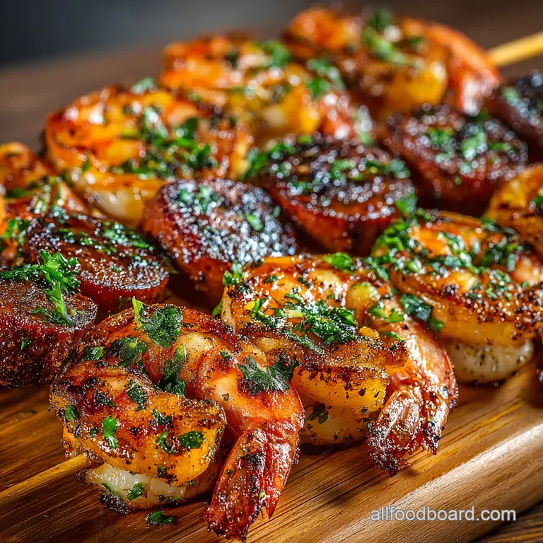 Bayou Bliss Skewers Grilled Cajun Creole Shrimp Sausage