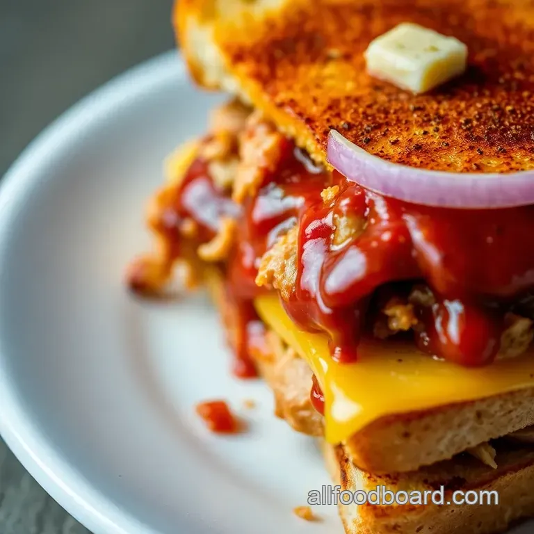 BBQ Chicken Grilled Cheese presentation