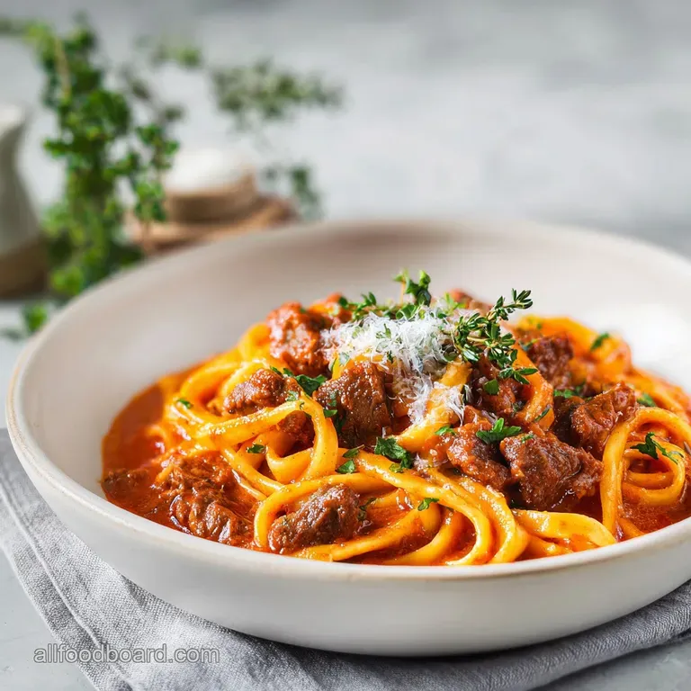 Beef Pasta Recipe in Tomato Sauce