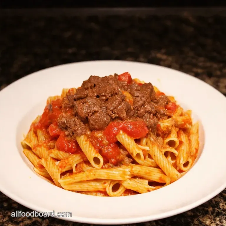 Beefy Tomato Pasta A Classic Comfort Dish presentation