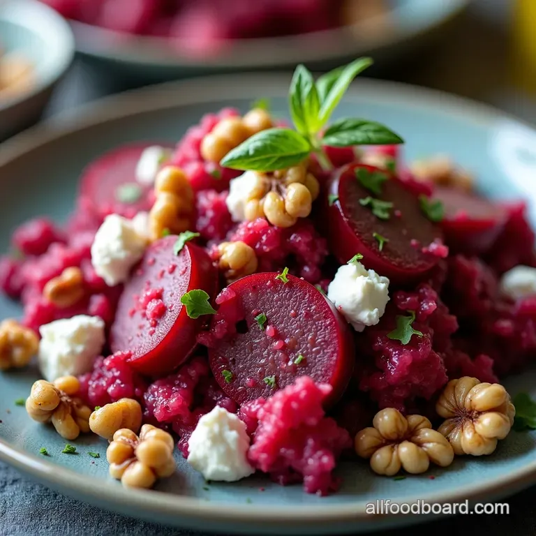 Ruby Red Creamy Dream The Ultimate Beetroot and Cottage Cheese Salad with Toasted Walnuts