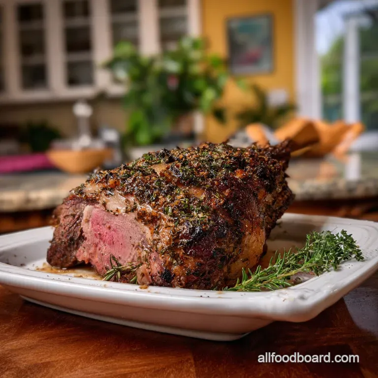 Elegant plate featuring a juicy steak, artfully sliced and fanned, with a drizzle of sauce and fresh herbs for garnish. Fi...