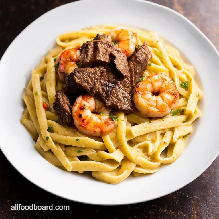 Blackened Steak and Shrimp Alfredo A Taste of the South with an Italian Twist