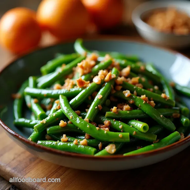 WokKissed Wonders Blistered Chinese Garlic Green Beans with Savoury Soy Glaze presentation