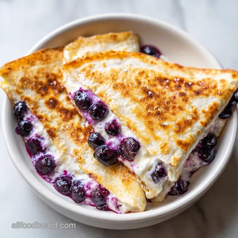 Blueberry Cream Cheese Quesadilla: Warm and Crispy