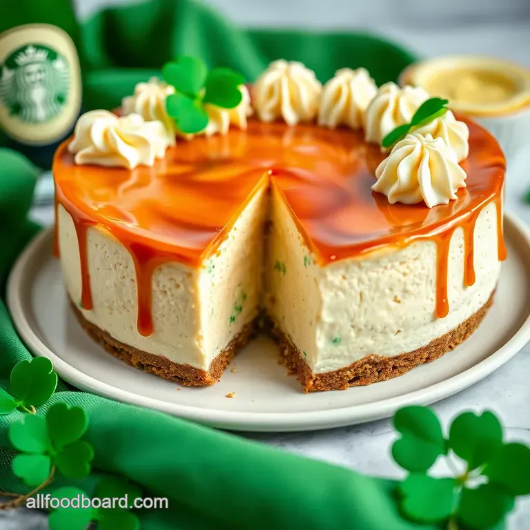 Boozy Bliss: Irish Cream Cheesecake presentation