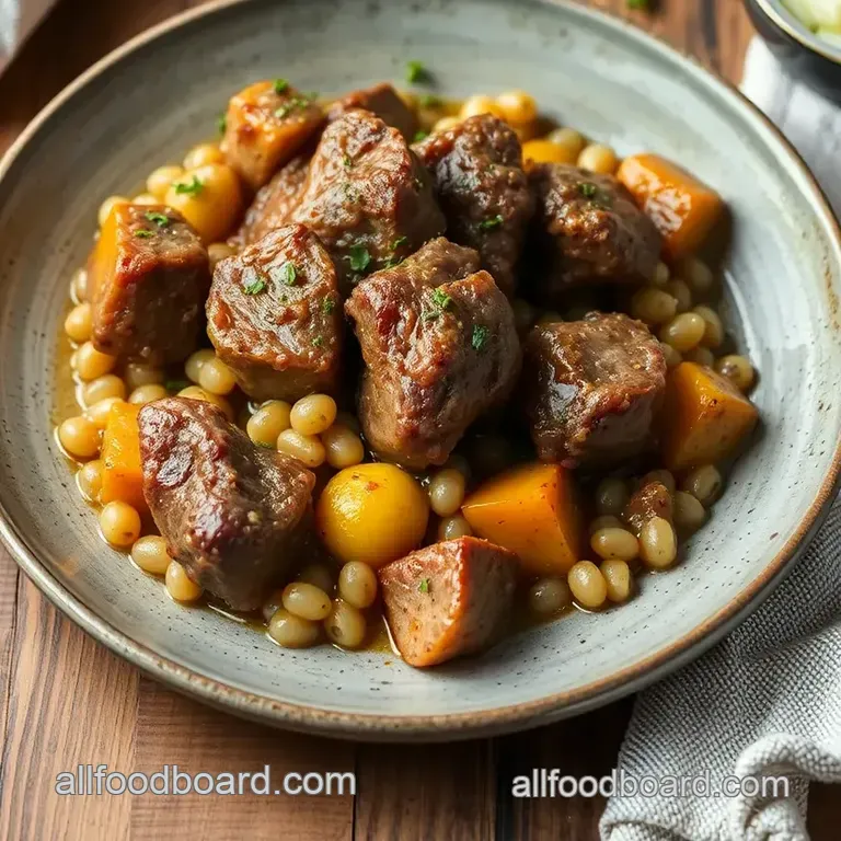 Medieval Barley and Lamb Pottage presentation