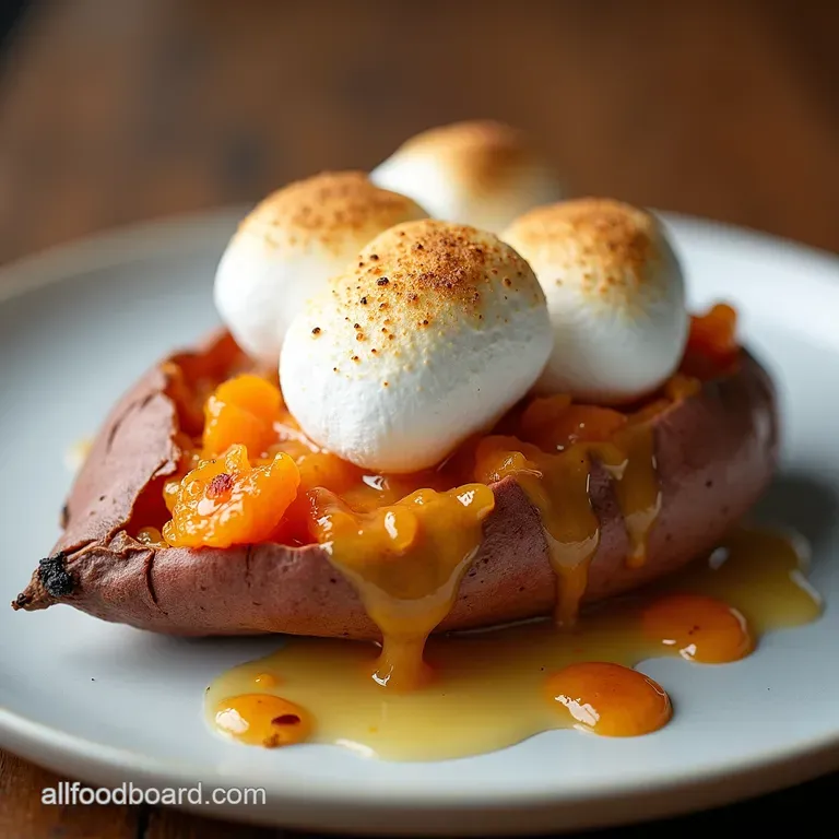 Golden Glory Brown Butter Sweet Potato Bake with Toasted Marshmallow Cloud