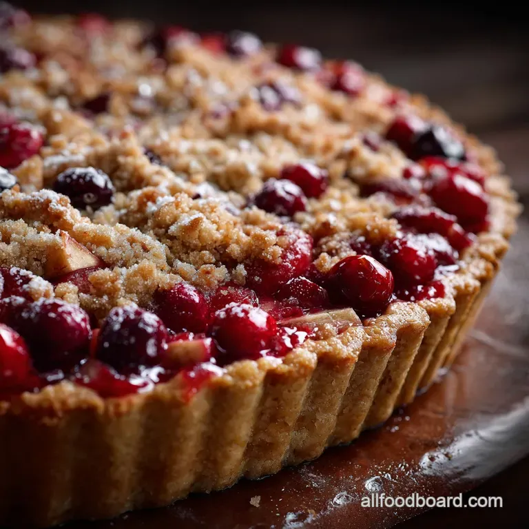 Thanksgiving Desserts: Spiced Cranberry Apple Autumn Crunch Tart