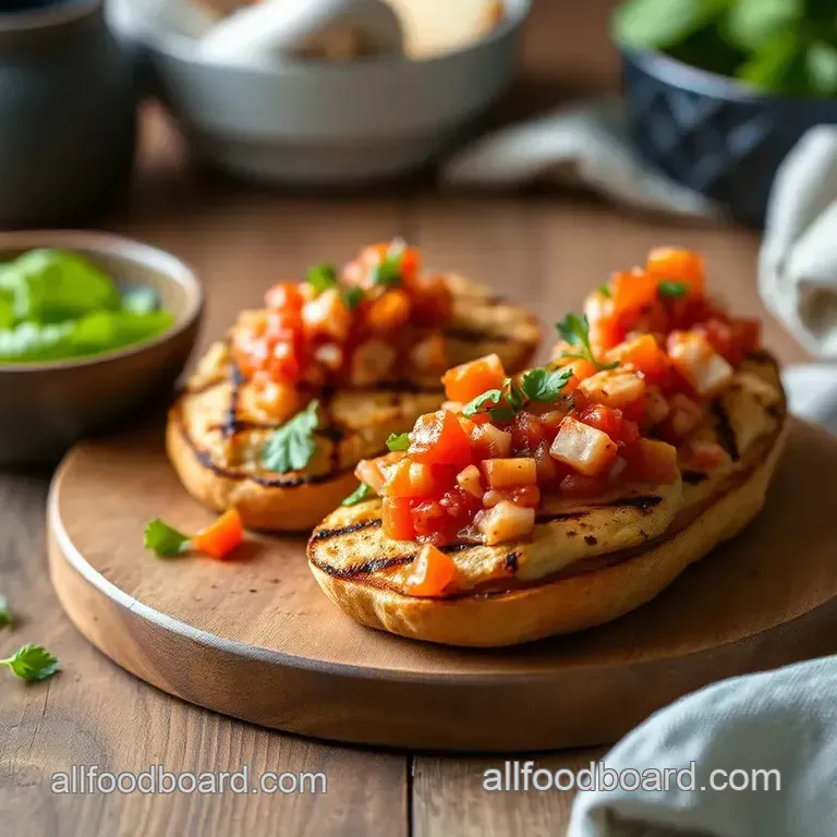 Grilled Chicken Bruschetta Delight presentation
